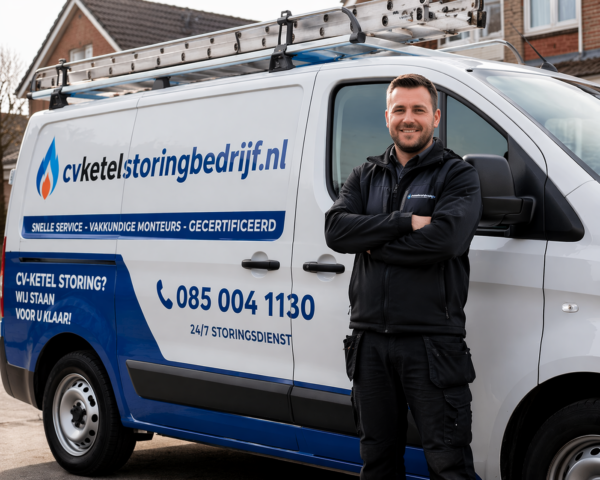 Servicebeeld van een monteur bij een bus van CV Ketel Storingbedrijf